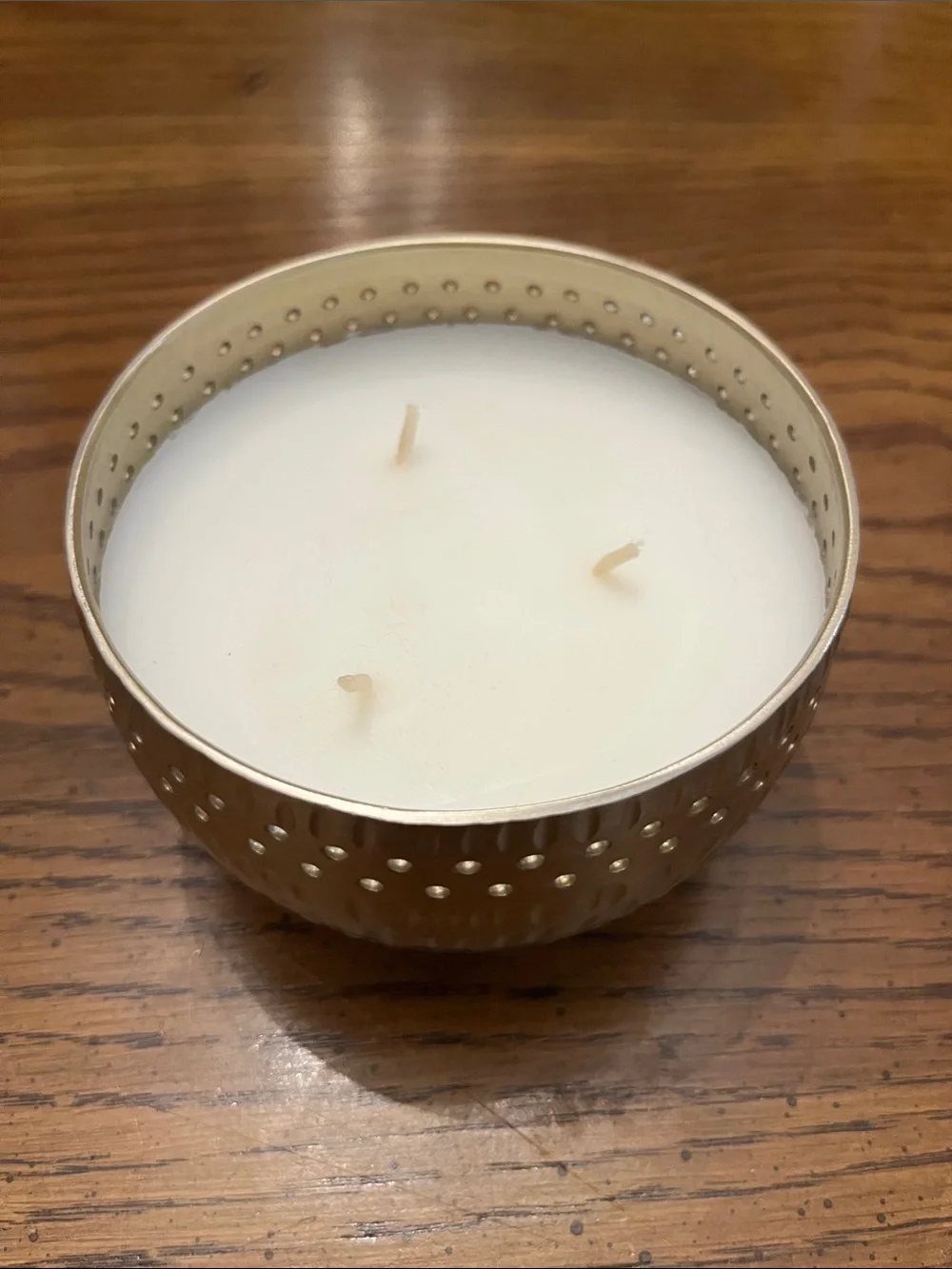 Anthropologie Melina Metal three wick candle, new